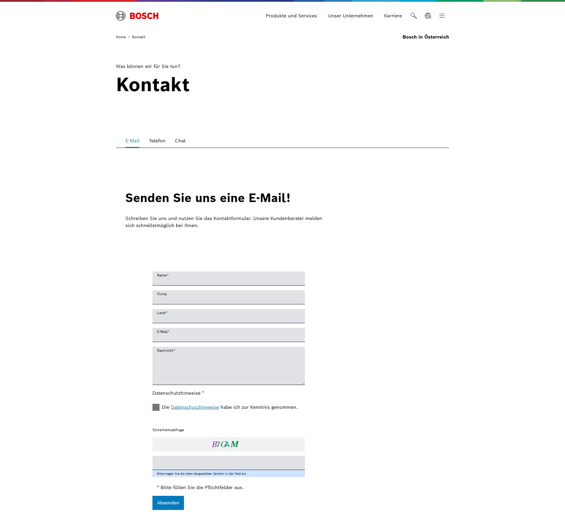 Bosch Kundenservice, Telefonnummer, Kontakt