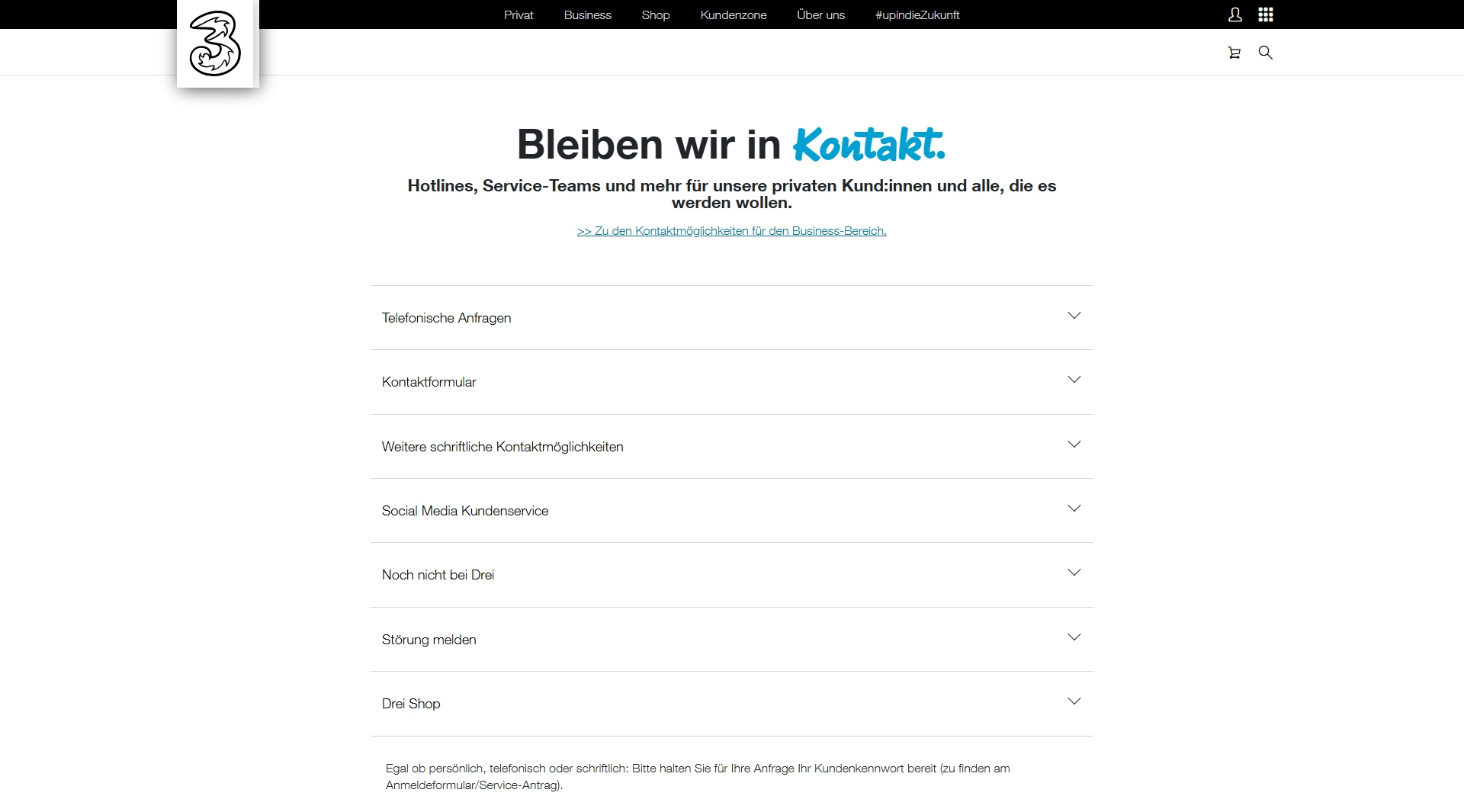 Drei Kundenservice, Telefonnummer, Kontakt