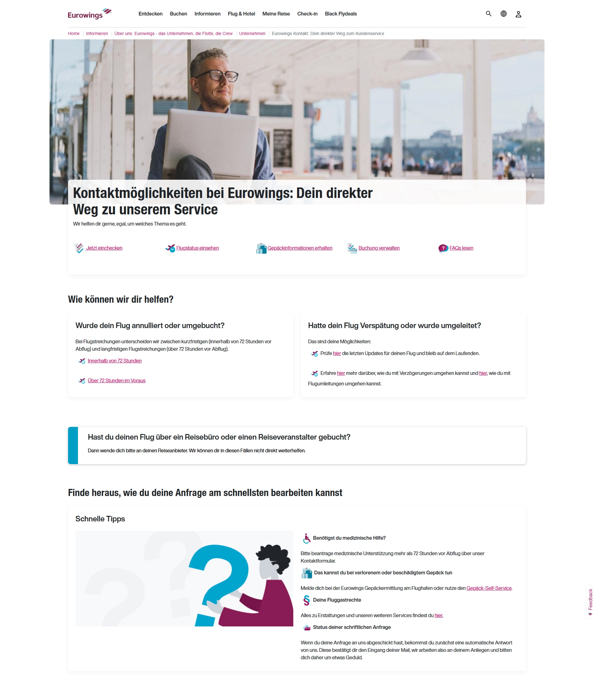 Eurowings Kundenservice, Telefonnummer, Kontakt