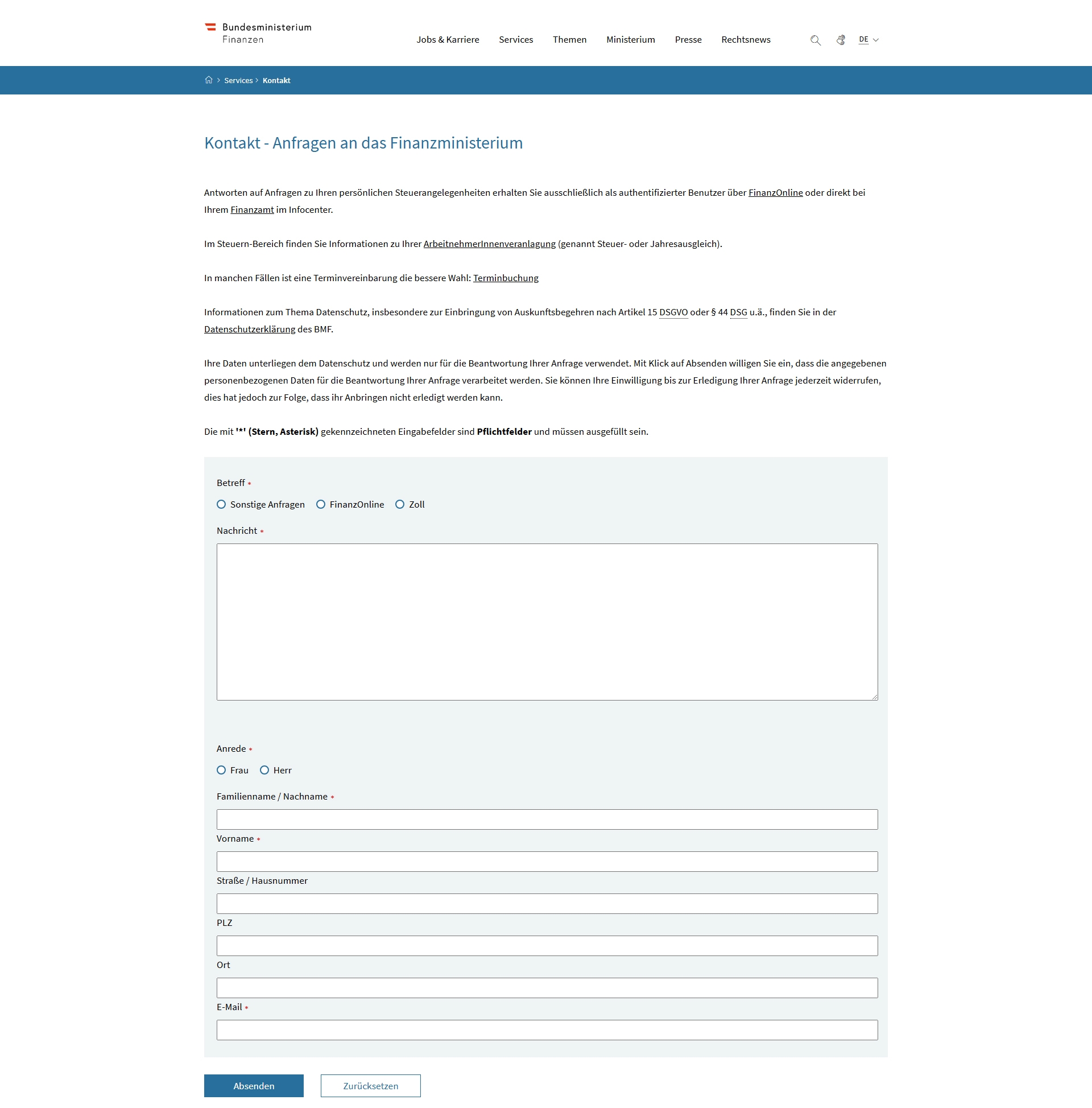 Finanzamt Kundenservice, Telefonnummer, Kontakt