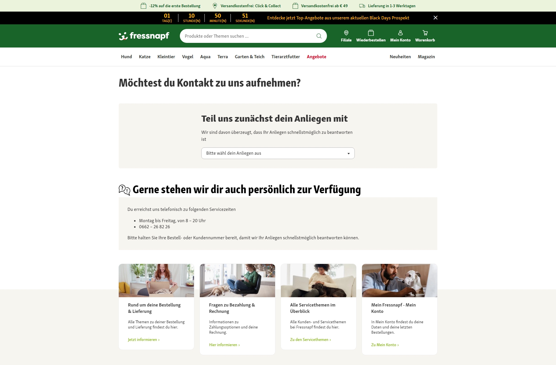 Fressnapf Kundenservice, Telefonnummer, Kontakt