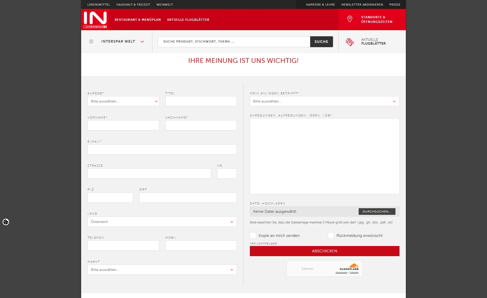 Interspar Kundenservice, Telefonnummer, Kontakt