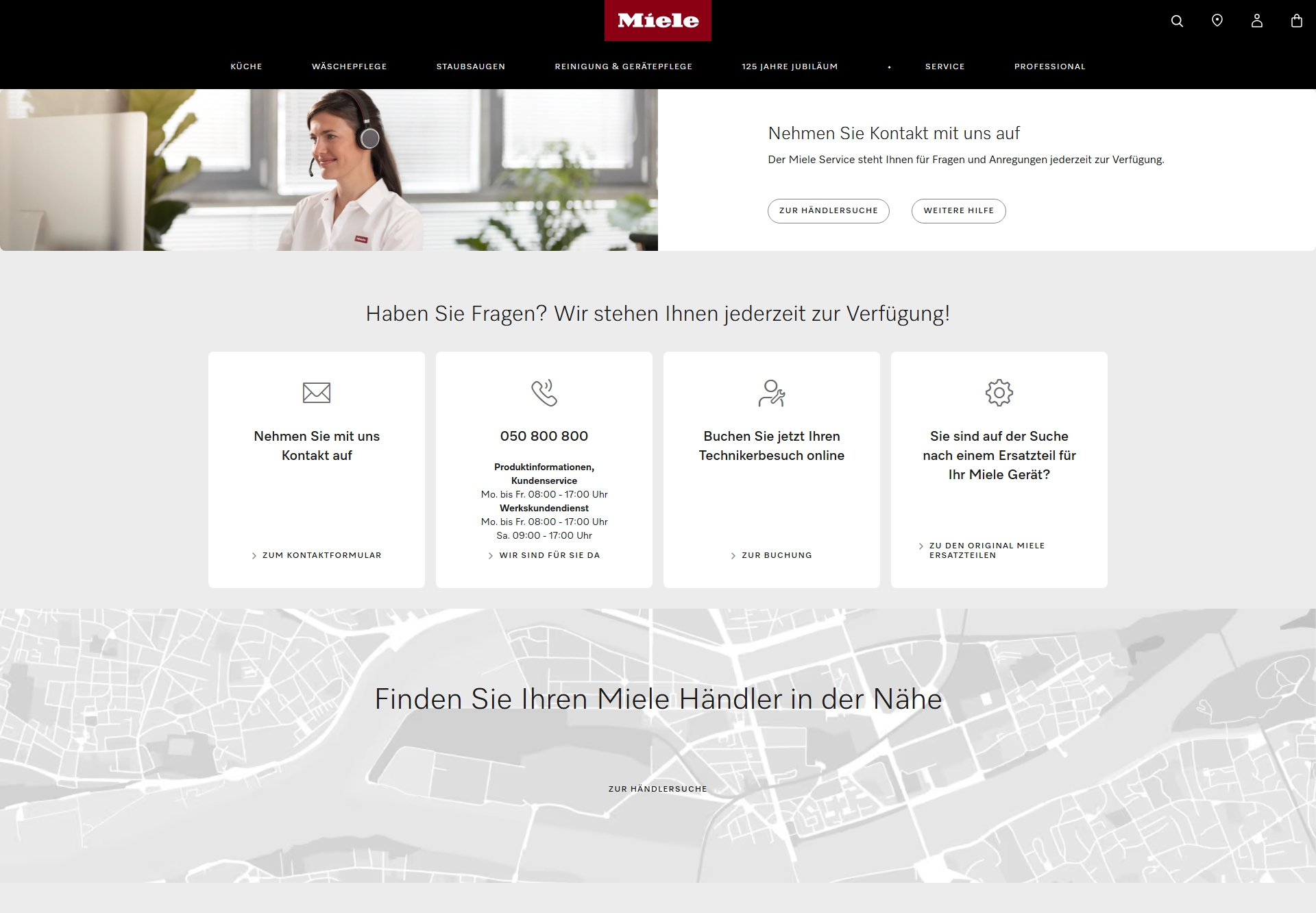 Miele Kundenservice, Telefonnummer, Kontakt