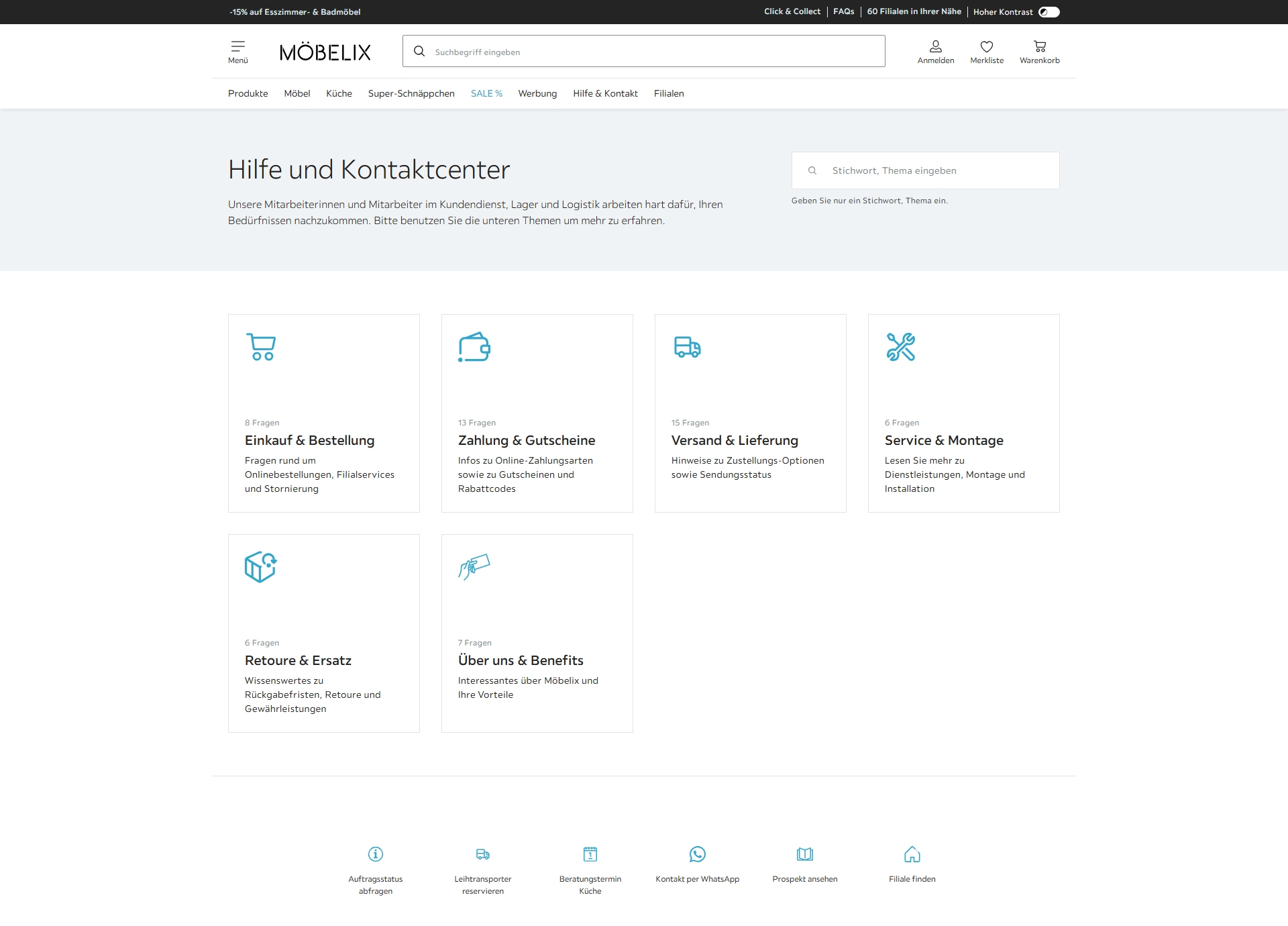 Möbelix Kundenservice, Telefonnummer, Kontakt