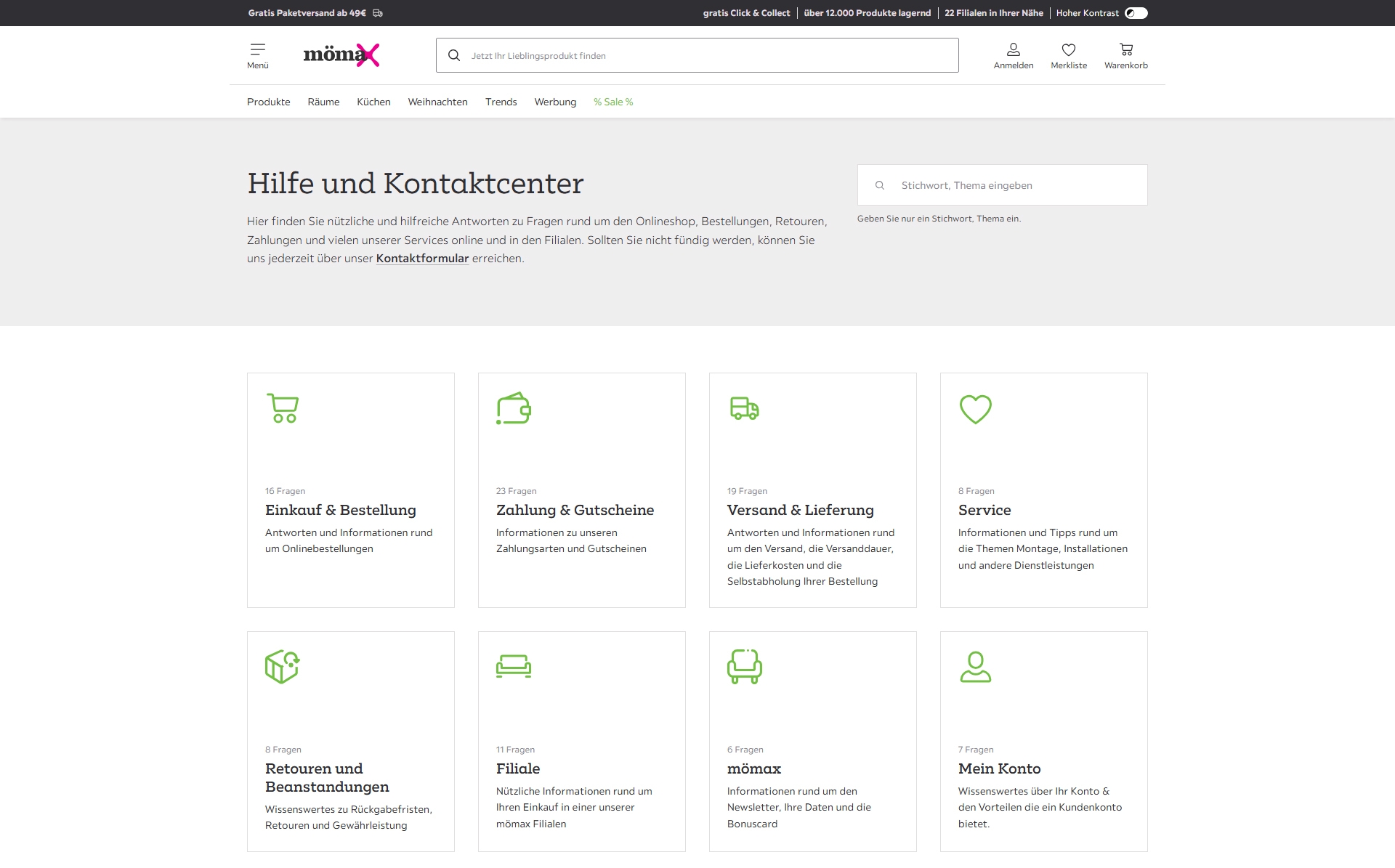 Mömax Kundenservice, Telefonnummer, Kontakt