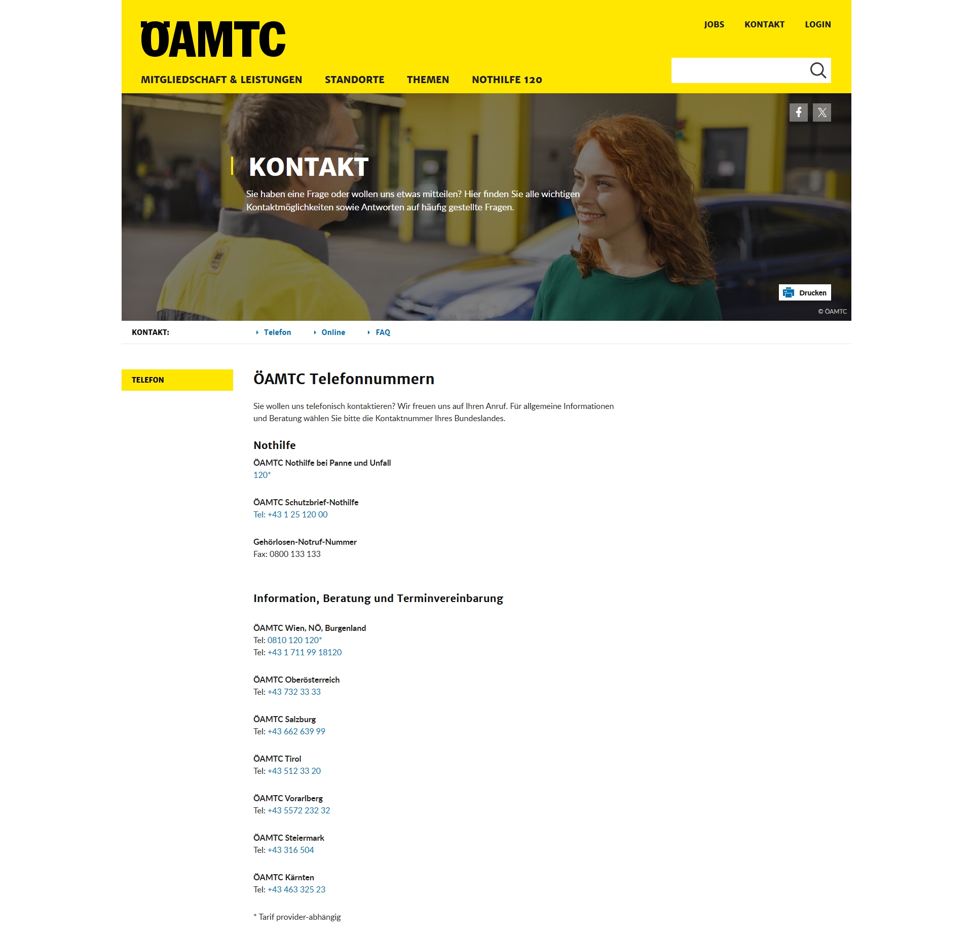 ÖAMTC Kundenservice, Telefonnummer, Kontakt