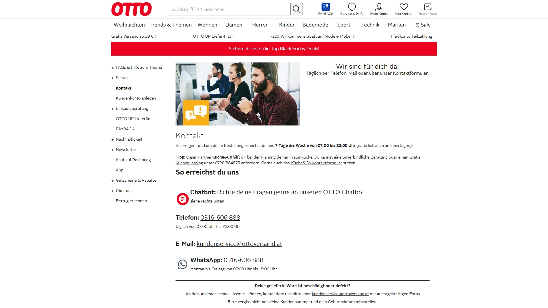 OTTO Kundenservice, Telefonnummer, Kontakt