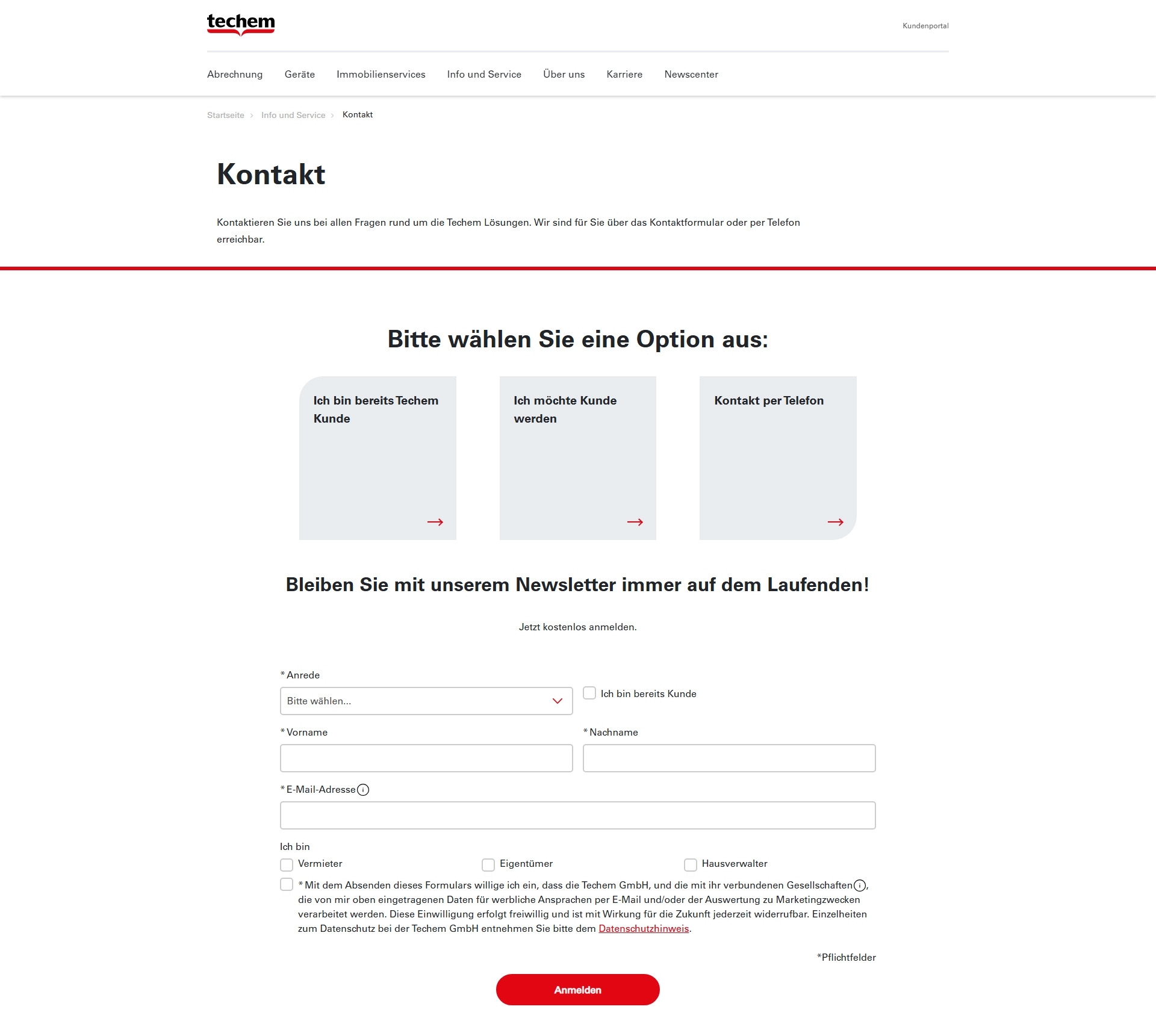 Techem Kundenservice, Telefonnummer, Kontakt