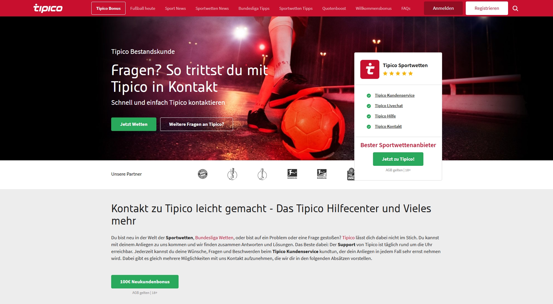 Tipico Kundenservice, Telefonnummer, Kontakt
