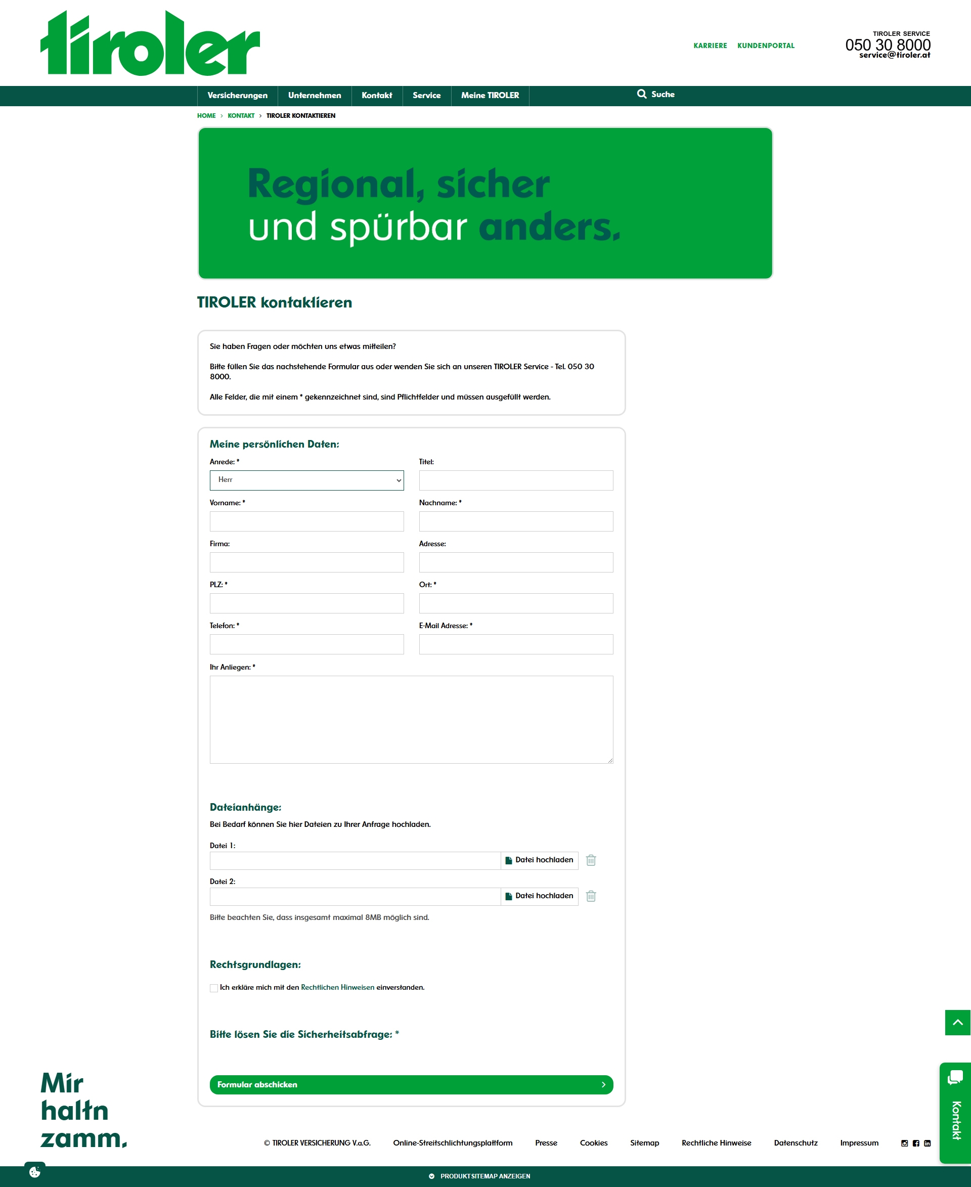 TIROLER Kundenservice, Telefonnummer, Kontakt