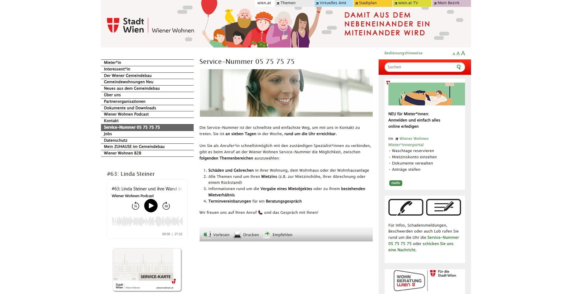 Wiener Wohnen Kundenservice, Telefonnummer, Kontakt